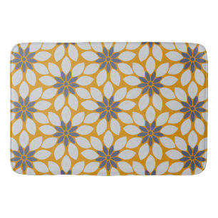 Blockdruck Tile Blume Sonnige gelbe Hintergrundfar Badematte