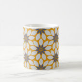 Blockdruck Tile Blume Sonnige gelbe Hintergrundfar Kaffeetasse (Mittel)