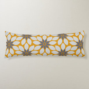 Blockdruck Tile Blume Sonnige gelbe Hintergrundfar Seitenschläferkissen