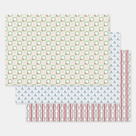 Blockdruck-Weihnachten  Geschenkpapier Set