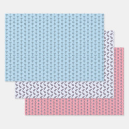 Blockdruck-Wrap-Papier Geschenkpapier Set