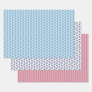 Blockdruck-Wrap-Papier Geschenkpapier Set