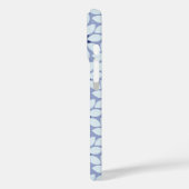 Blockdruckgebundene Blume blau Case-Mate iPhone Hülle (Rückseite / Links)