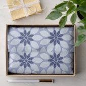 Blockdruckgebundene Blume blau Seidenpapier (Geschenk)