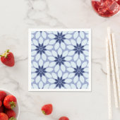 Blockdruckgebundene Blume blau Serviette (Beispiel)
