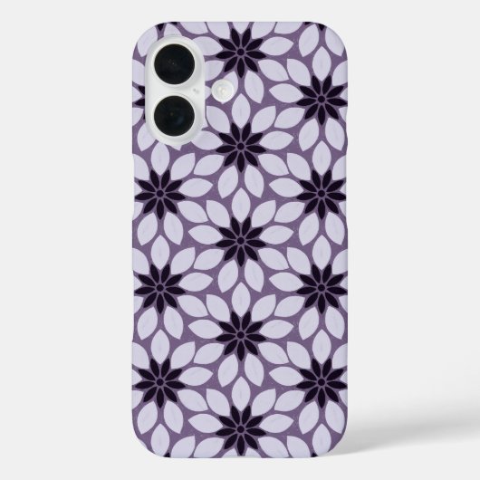 Blockdruckgebundene Blume lila Case-Mate iPhone Hülle (Rückseite)