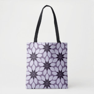 Blockdruckgebundene Blume lila Tasche