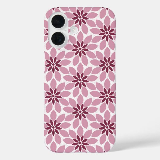 Blockdruckgebundene Blume rosa Case-Mate iPhone Hülle (Rückseite)