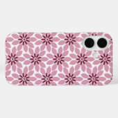 Blockdruckgebundene Blume rosa Case-Mate iPhone Hülle (Rückseite (Horizontal))