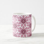 Blockdruckgebundene Blume rosa Kaffeetasse (VorderseiteRechts)