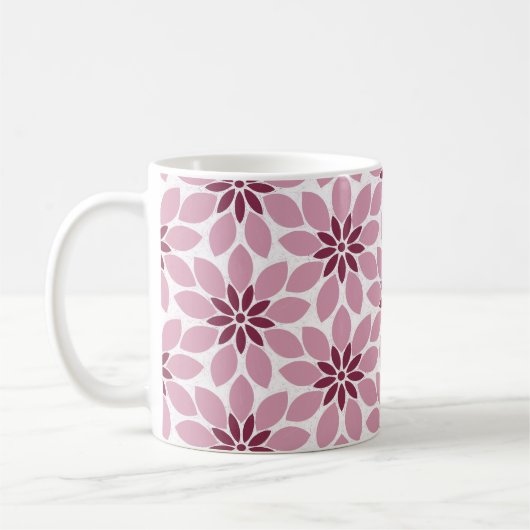 Blockdruckgebundene Blume rosa Kaffeetasse (Links)