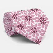 Blockdruckgebundene Blume rosa Krawatte (Gerollt)