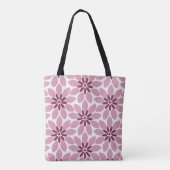 Blockdruckgebundene Blume rosa Tasche (Rückseite)