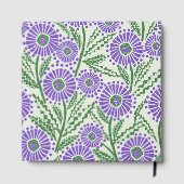 Blockdrucklevene, grün und weiß, floralfarben gästebuch (Rückseite)