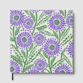 Blockdrucklevene, grün und weiß, floralfarben gästebuch (Vorderseite)