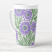 Blockdrucklevene, grün und weiß, floralfarben milchtasse (Linke Ecke)