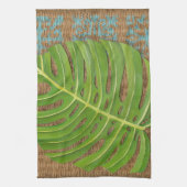 Blockdruckpalme auf Wicker-Hintergrund Küchentuch (Vertikal)