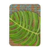 Blockdruckpalme auf Wicker-Hintergrund Magnet (Vertikal)