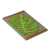 Blockdruckpalme auf Wicker-Hintergrund Notizblock (Rechte Seite)