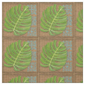 Blockdruckpalme auf Wicker-Hintergrund Stoff (Muster)