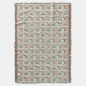Blockdruckschaf-Eselquilt - Grün braun. Decke (Vorderseite Vertikal)