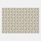 Blockdruckschaf-Eselquilt - Grün braun. Geschenkpapier Set (Vorderseite 3)