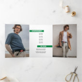 Blöcke des grünen Vier-Foto-Abschluss-Tri-Falten-I Dreifach Gefaltete Einladung (Innenseite)