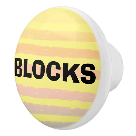 Blöcke Gelbe rosa Lila Streifen Keramikknauf (Rechts)