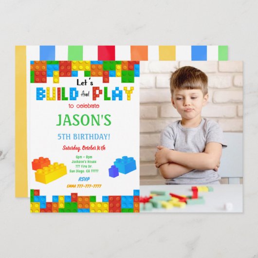 Blockeinladung von Fotos Einladung (Vorne/Hinten)