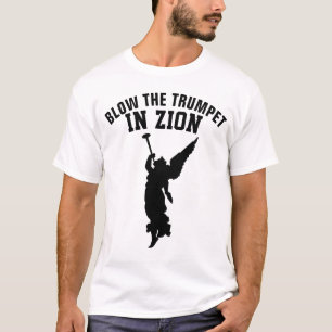 BLÖCKEN SIE DAS TRUMPET IN DER ZION christlich mes T-Shirt