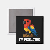 Blocker Jungle Parrot Pixel Parrot Pixel Art Magnet (Vorderseite/Rückseite)