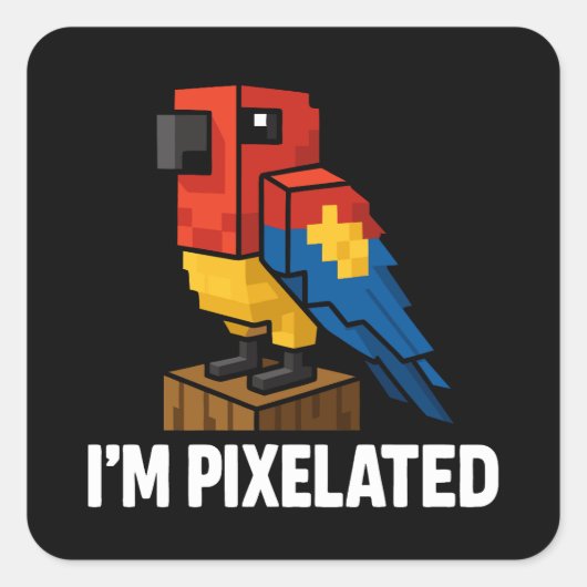 Blocker Jungle Parrot Pixel Parrot Pixel Art Quadratischer Aufkleber (Vorderseite)
