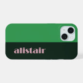 Blockfarben mit Personalisierung iPhone 15 Hülle (Rückseite (Horizontal))