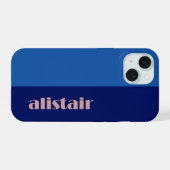 Blockfarben mit Personalisierung iPhone 15 Hülle (Rückseite (Horizontal))
