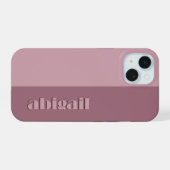 Blockfarben mit Personalisierung iPhone 15 Hülle (Rückseite (Horizontal))