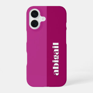 Blockfarben mit Personalisierung iPhone 16 Hülle
