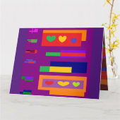 Blockfarben Vorderherzgrüße Karte (Gelbe Blume)