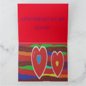 Blockfarben Vorderherzgrüße Karte (Innenseite)