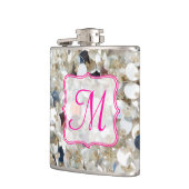Blockflasche mit Glitzer Monogram Whiskey Flachmann (Links)
