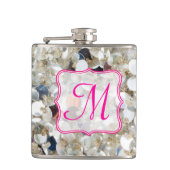Blockflasche mit Glitzer Monogram Whiskey Flachmann (Vorderseite)
