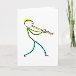 Blockflötenspielender Stickman Karte