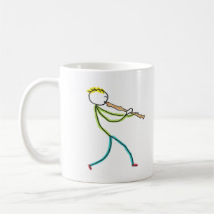 Blockflötenspielender Strichmännchen Kaffeetasse