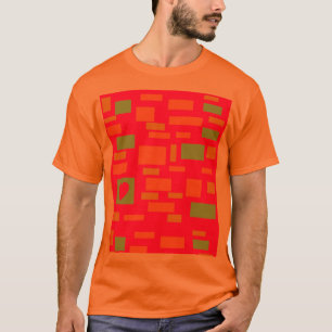 Blockformen Kalkgrün und orange T-Shirt