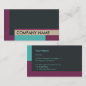 Blockgestaltung Schwarz Lila Aquamarin Visitenkarte (Vorne/Hinten)