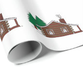 Blockhaus Geschenkpapier (Rolleneckpunkt)