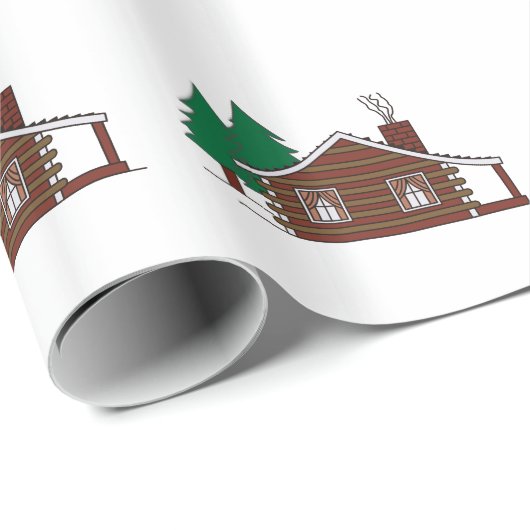Blockhaus Geschenkpapier (Rolleneckpunkt)