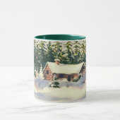 BLOCKHAUS im SCHNEE durch SHARON SHARPE Tasse (Zentrum)