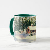 BLOCKHAUS im SCHNEE durch SHARON SHARPE Tasse (Vorderseite Links)