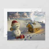 Blockhaus im Schnee zu Weihnachten (Vorne/Hinten)