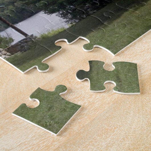 Blockhaus in den Kiefern Puzzle (Seite)